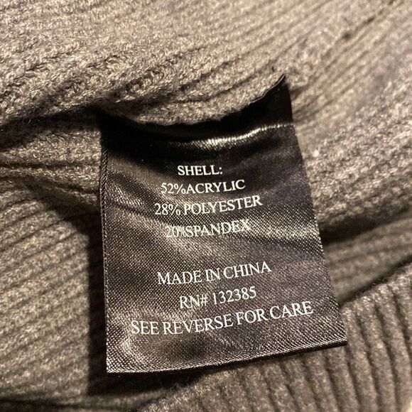 Stella + Lorenzo Medium Grey Knit Sweater Turtleneck Sleeve Cutouts - Picture 6 of 6